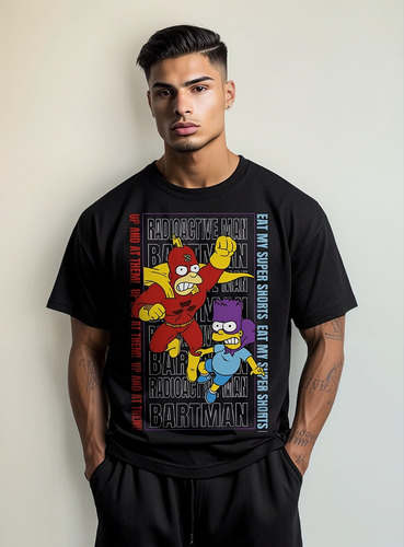 Playera Hombre Bartman & Radioactive Man Los Simpson Oversiz