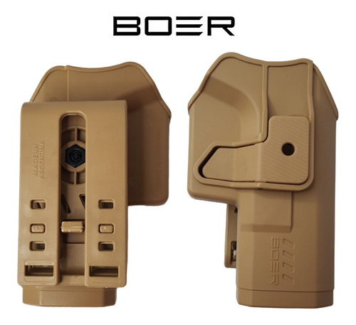 Imagen 3 de 10 de Funda Pistolera Boer Glock Porta Cargador Doble Muslera