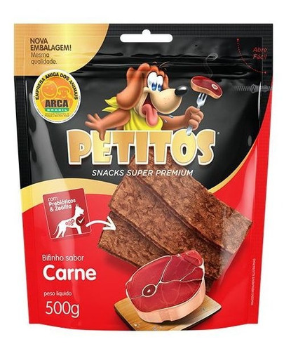 Petisco Bifinho Sabor Carne Super Premium Petitos 500g Pet