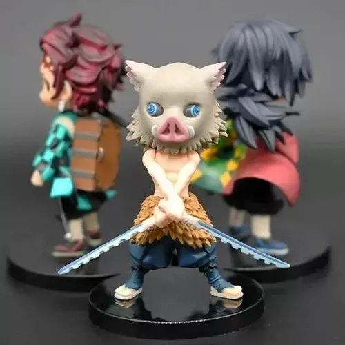 Coleção 6 Action Figure - Demon Slayer Bonecos Kimetsu no Yaiba