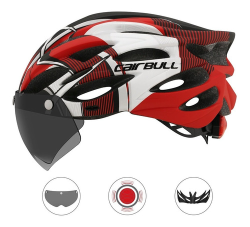 Cairbull - Casco Para Bicicleta De Montaña Con Lente Rojo L