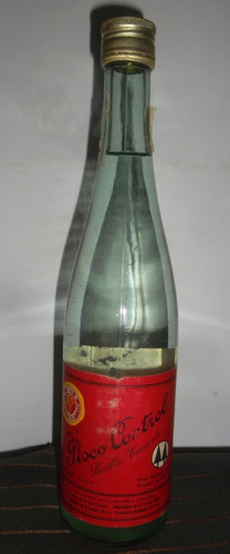 Antigua Botella De Pisco Control 1972
