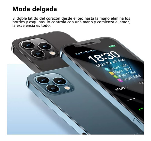 Mini Teléfono Ultraligero Barato A6 2.4 Pulgadas Ram 32 Gb Y Rom 32gb Negro
