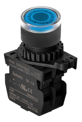 Pulsador Industrial Luminoso Azul S2pr-p3bad 110-250 Vac