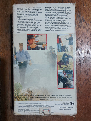 Corazon De Trueno Val Kilmer Sam Shepard Graham Greene Vhs (Usado)
