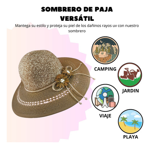 Sombrero De Sol Para Mujer Elegante Proteccion Solar Playa