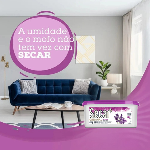 4 Unid. Anti Mofo Secar 80g Lavanda Desumidificador Gavetas