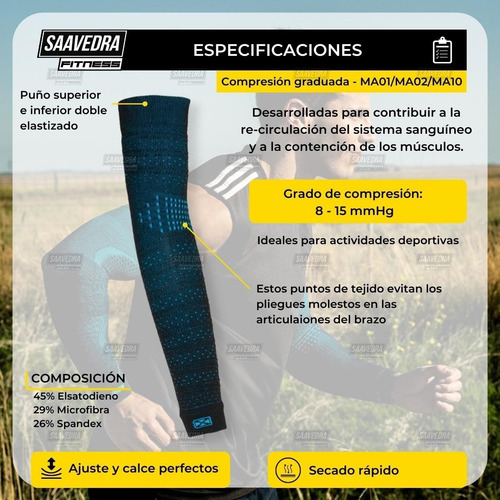 Protector De Antebrazo Voley Sox® Mangas Compresion Graduada