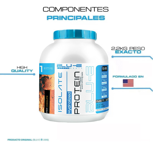 Proteína Whey Hidrolizada Isolate Blu-e 2.2kg Varios Sabores Chocolate