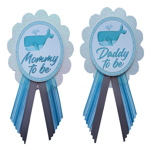 2 Mommy To Be & Daddy To Be Pin Whale Baby Shower Es Un Ni