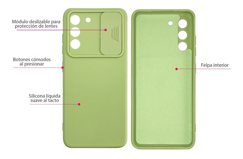 Imagen 3 de 7 de Funda Silicona Suave Slim Con Protector Camara Para S21 Fe