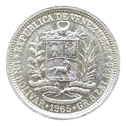 1 Bolivar Venezuela 1965 Moneda Plata Colección 