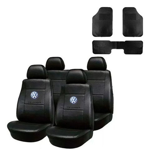 Fundas Cuerina Asiento Vw P Gol Trend Voyage Alfombra 3 Pzs