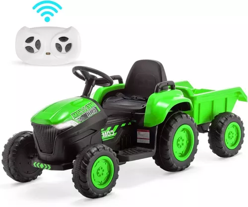 Tractor Electrico Para Niños 12v Musica Color Verde Mellcom