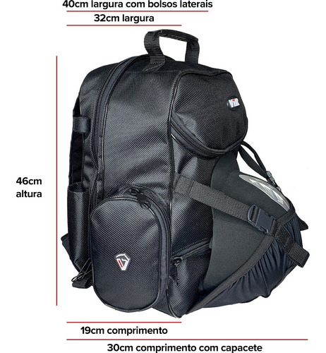 Mochila Hípica Vtr Pra Capacete Bota Chicote Hipismo Unissex