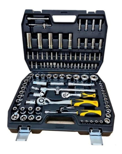 Imagen 2 de 10 de Juego Set Kit Tubos Bocallaves 107 Pzs Crossmaster 1/4 1/2