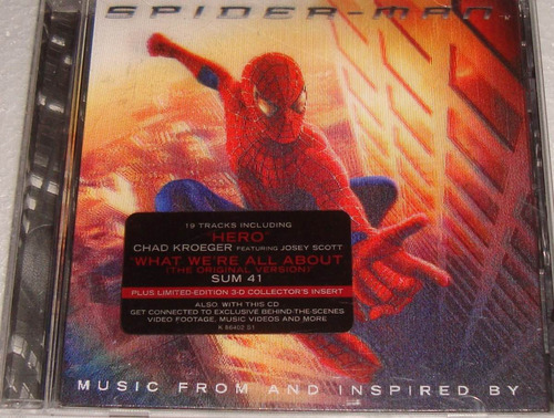 Spider Man Soundtrack Chad Kroeger Sum 41 Cd Usa Tapa 3d