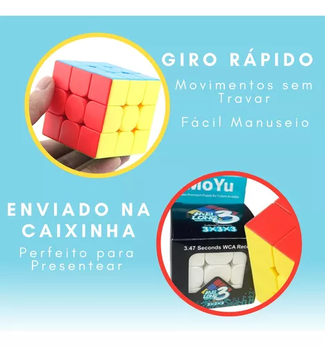 Kit 15 Cubo Mágico Profissional 3x3 Original Moyu Stickerles