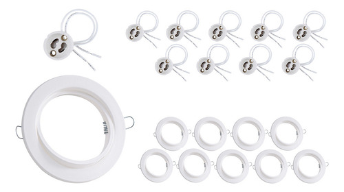 Spot Led Embutir Techo Pack X10 Dicro Luz Ar111 Movil Blanco