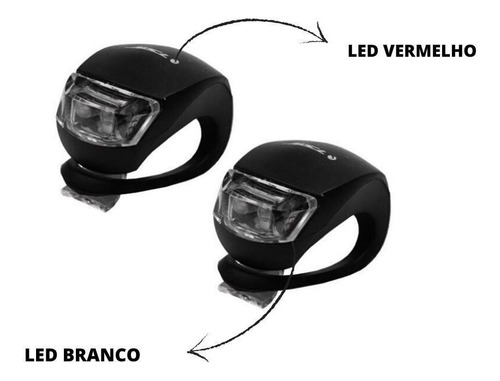 Refletor Sinalizador Tsw Silicone Dianteiro / Traseiro Preto