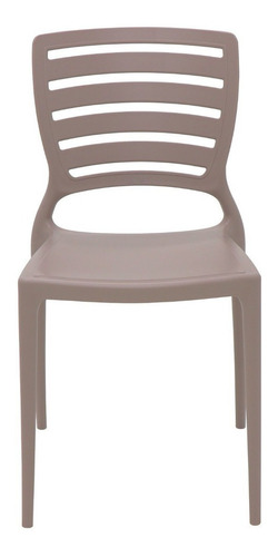 Cadeira de jantar Tramontina Sofia respaldo horizontal, estrutura de cor  taupe, 1 unidade