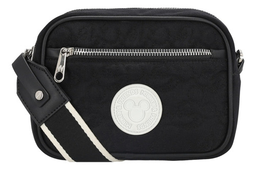 Bolsa Crossbody Mujer Mickey W Capsule Negro Hbcapuchina9cw Acabado De Los Herrajes Níquel Diseño De La Tela Liso