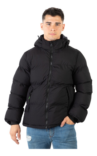 Campera Camperon Hombre Engomada Capucha Desmontable