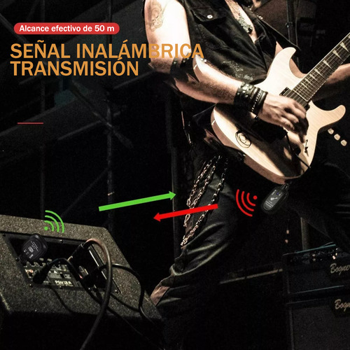 Sistema Transmisor y Receptor Inalambrico Guitarra A8 Sistema Inalámbrico Para Guitarra Transmisor Inalámbrico Recargable Receptor de Guitarra Sistema de Guitarra Digital