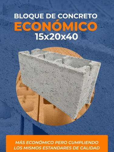 Imagen 1 de 10 de Bloque De Concreto Y Arcilla 15 X 20 X 40 Cm.