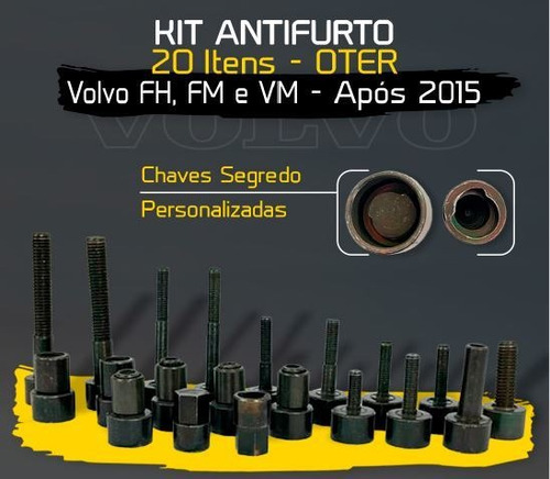 Kit Antifurto Com 20 Peças Compatível Volvo Fh, Nh, Vm 2015+