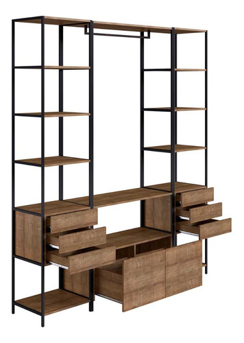 Closet Guarda Roupa Organizador Com 1 Cabideiro E 8 Gavetas