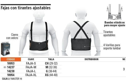 Faja Tirantes Ajustable Mediana Truper 14237