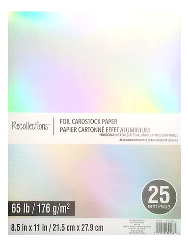 Cartulinas Metalizadas 25 Hojas Recollections 176gr Sd99
