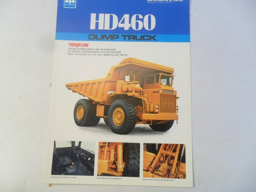 Folleto Komatsu Hd460 Camion Catalogo 1983 Antiguo