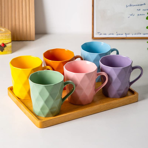 Tazas De Porcelana De 11 Onzas, Juego De 6 Tazas Para Té Y C