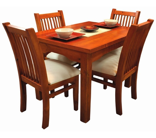 Mesa De Comedor Con 4 Sillas Madera Maciza  Gh