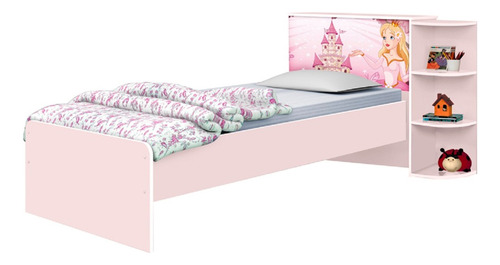 Cama Para Niños 1 Plaza Diseño Princesa Infantil Rosa
