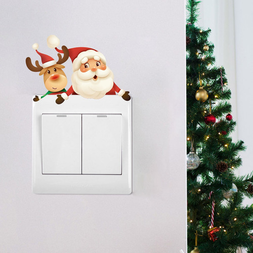 Adhesivo Navideño H Con Forma De Trineo De Renos, De Pvc, Co