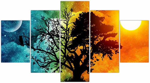 Cuadros Murales Slim Árbol De La Vida 4 Estaciones 60 X 100