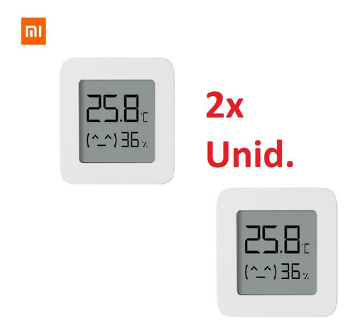 Imagem 1 de 4 de Kit 2 Termômetro Digital Medidor Umidade Xiaomi - Higrômetro