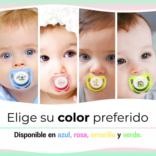 4 Pcs Chupón Ortodóntico Bebé Dibujos Animados