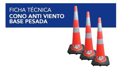 Cono Señalizacion 36'' C/doble Cinta Anti Viento