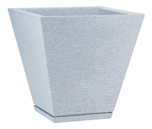 Imagen 5 de 5 de Maceta Plástica Rotomoldeada Piramidal 34 Cm Moderna + Plato