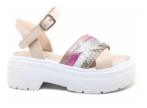 Sandalia Para Nenas Niñas Tiras Multicolor Estrella Brillo