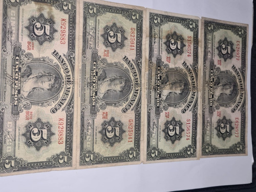 Billete 5 Pesos Mexicanos 1963 De Colección Lote 4pz