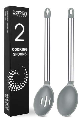 Juego De 2 Cucharas De Cocina De Silicona Grandes, Antiadher