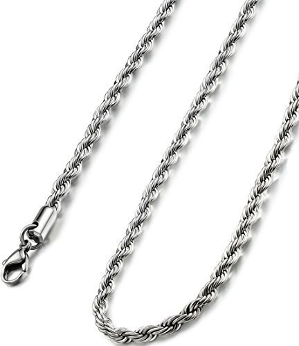 Collar De Acero Inoxidable Fibo Steel 4mm Twisted Rope.