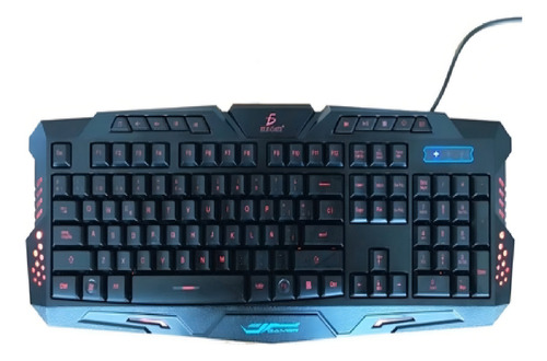 Teclado Gamer Español Rgb Alambrico Luz Usb Ergonomico Pc Ma Color Del Teclado Negro