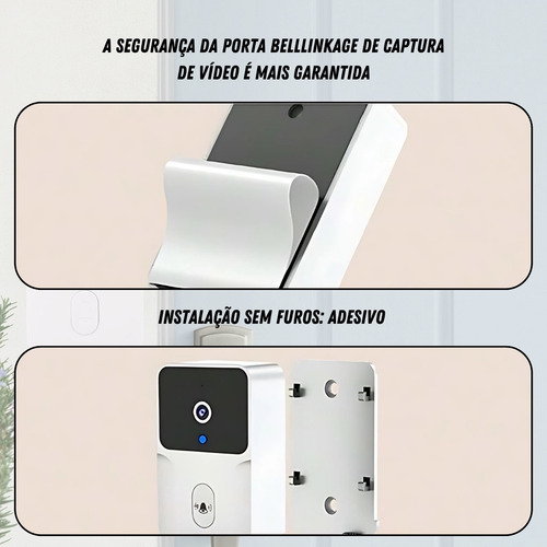Campainha Interfone Inteligente Wifi Câmera Sem Fio Celular