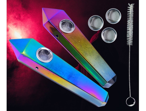 Imagen 2 de 6 de Pipa Cristal Cuarzo Rainbow + Repuesto + Cepillo. No Dab Wax